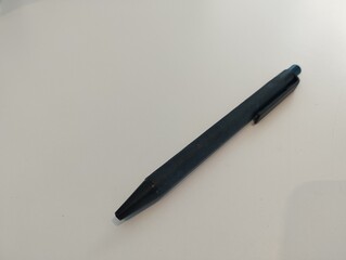 Simple Black Ballpoint Pen for Office and School Use on a Clean White Background