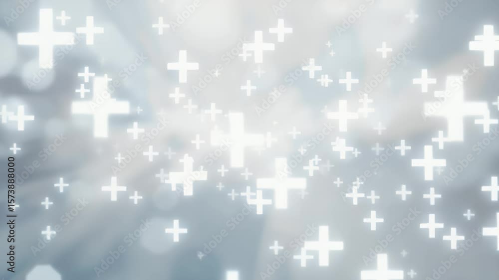Poster dynamic plus sign cascade: abstract motion graphics background loop