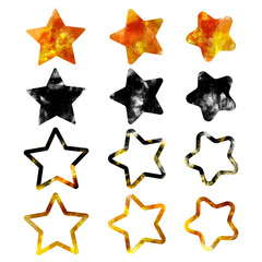 Star shapes, colorful and transparent, for decoration and design