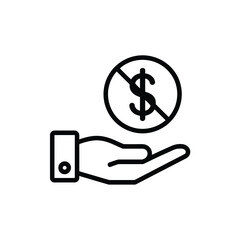 Hand Holding No Money Sign Financial Assistance Poverty and Charity