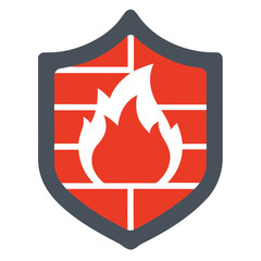 Cybersecurity Firewall Shield Vector Art