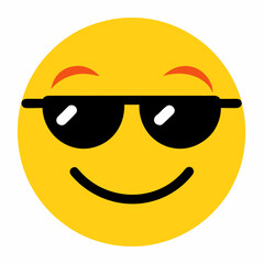 Smiley Emoji Face With Sunglasses Icon