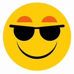 Cool Emoji With Shades Vector Graphic