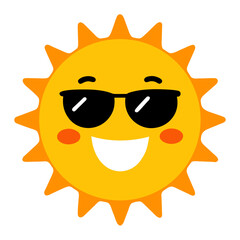Smiling Sun With Sunglasses Icon Art