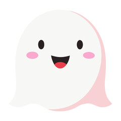 Smiling Ghost With Pink Blush Icon