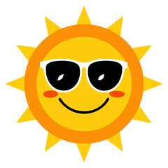 Sunny Face With Shades Vector Design