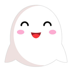 Cute Ghost Face With Blush Illustration
