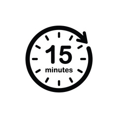 Fifteen minutes timer icon representing time management and productivity