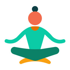 Meditation Pose Silhouette Vector Art