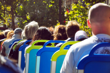 Double decker bus tour in Paris, France