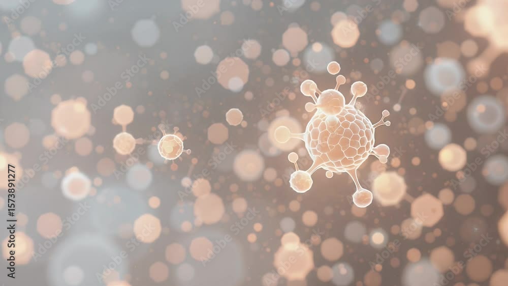 Aufkleber microscopic view: dynamic visualization of virus cells and immune response