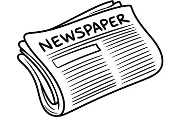 Simple black and white line drawing of a folded newspaper