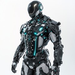 Futuristic robot cyborg ai artificial intelligence technology android machine design concept artwork render