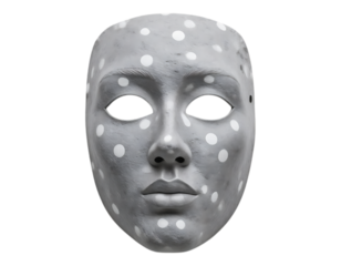 Gray mask with white dots, perfect for virtual reality and mixed reality applications