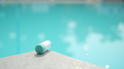 Sunscreen Tube by Pool
