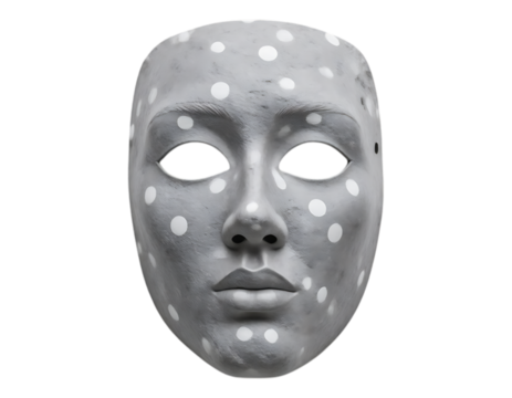 Gray mask with white dots, perfect for virtual reality and mixed reality applications