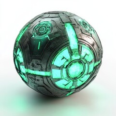 Futuristic glowing orb tech sphere render sci fi ball design concept art object technology innovation
