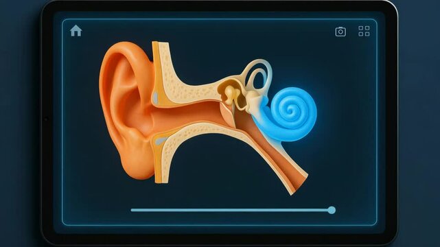 An educational illustration of the human ear anatomy