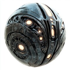 Futuristic metallic orb glowing light abstract sphere technology design concept render illustration art 3d model