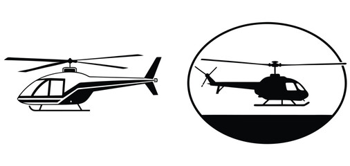 Vector art of a striking vector illustration presents a helicopter, symbolizing aviation, transportation, and technological advancement in flight