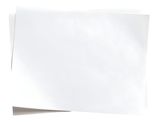 Two overlapping sheets of white paper isolated on white or transparent png
