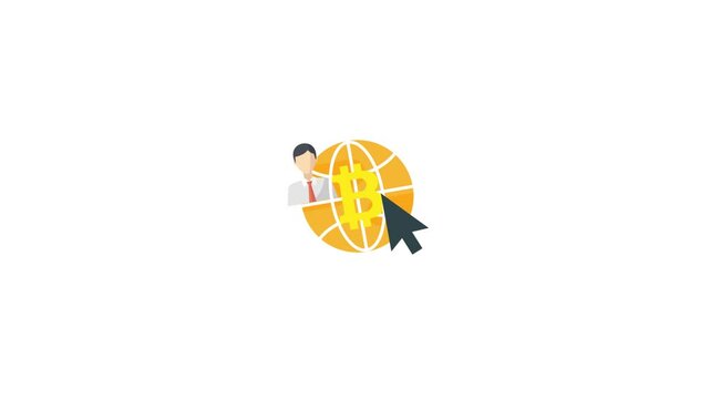 Animated online business icon representing digital entrepreneurship, e-commerce platforms, remote work, and internet-based commerce. Ideal for business presentations, startup content, marketing materi