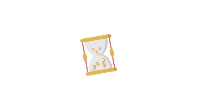 Animated pending Bitcoin icon representing unconfirmed transactions, network processing delays, or Bitcoin transfer in progress. Ideal for blockchain tutorials, crypto wallet apps, fintech dashboards,