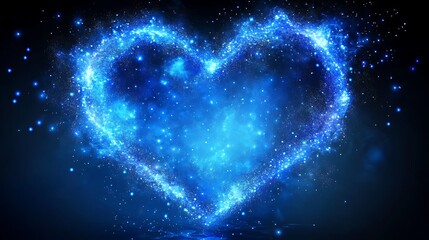 Abstract heart shape formed by luminous particles.