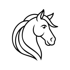 Majestic horse head profile black and white equine