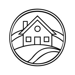 House on rolling hills inside circle home building