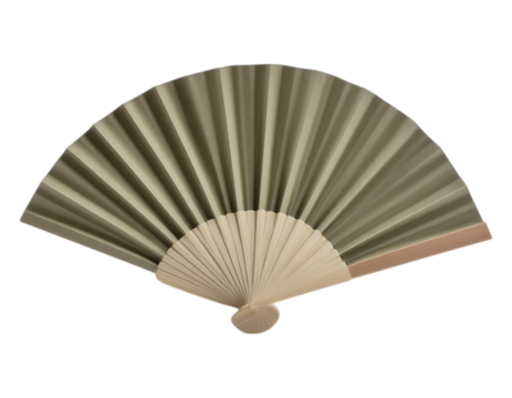 Elegant Japanese Hand Fan with Beige Tones