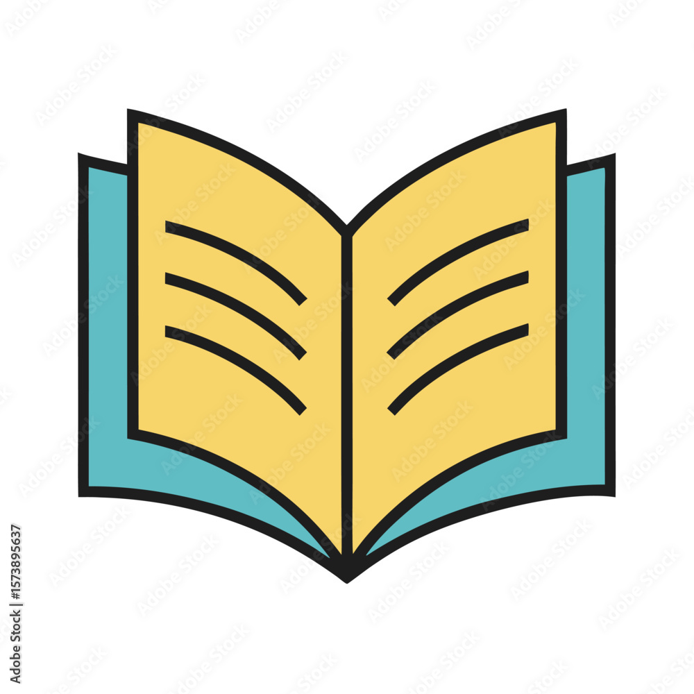Poster read a book day - open book: minimal vector