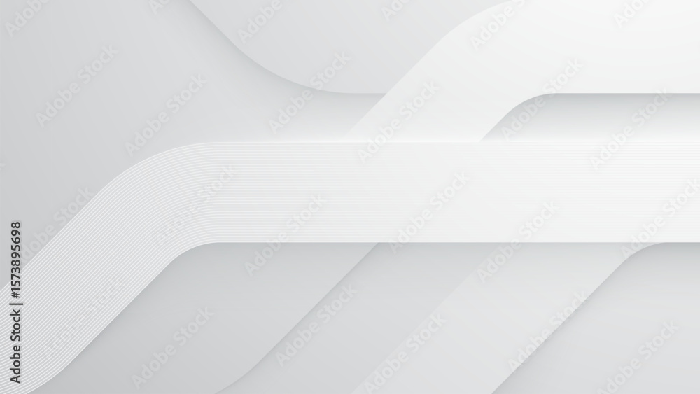 Poster abstract white paper background with curled edges and soft wave design