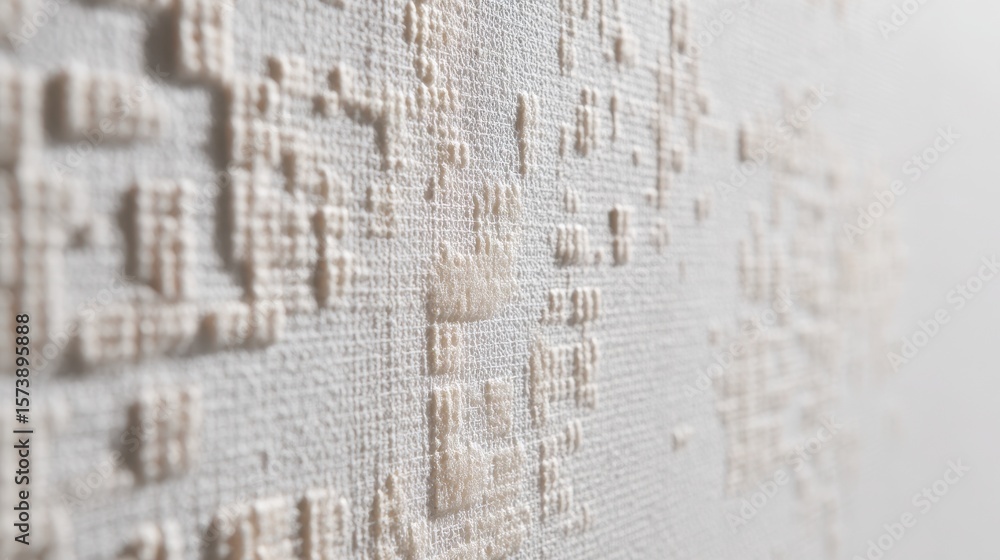 Poster textured wall surface displaying intricate patterns in neutral tones, creating a modern and minimali