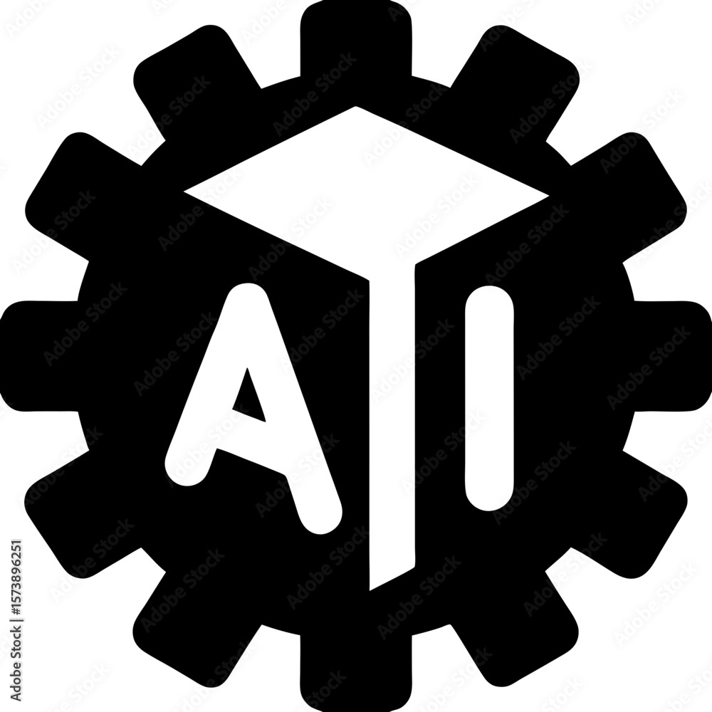 Poster a stylized logo featuring a gear with the letters 