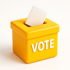 Vote ballot box isolated on white background for election and democracy