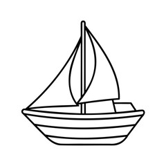Black and white sailboat with sails sailing watercraft