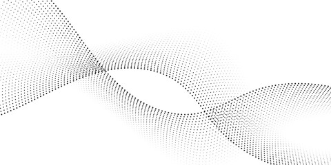 Abstract Waveform Dot Swirls on White