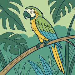 parrot on branch