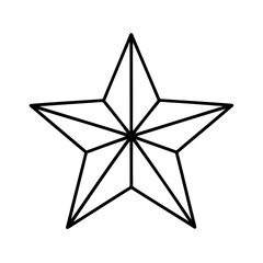 Obraz premium Geometric star shape with radiating lines symbol