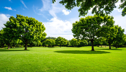 青空と新緑の木々