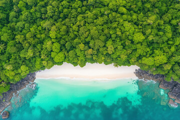 aerial view of a tropical island
