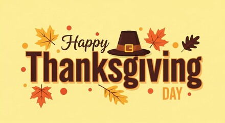 Happy Thanksgiving Day Greeting: Festive Autumn Design