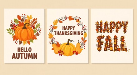Autumnal Greetings: Three Festive Pumpkin Designs for Fall