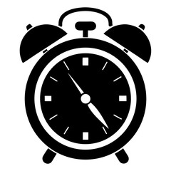 Black Alarm Clock Icon