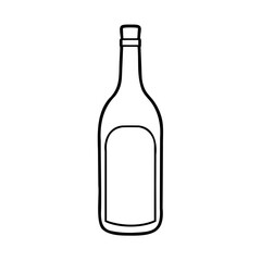 Tall bottle with label space container liquid