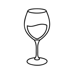 Wine glass with liquid beverage drink