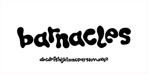 Playful Bubble Font. Hand Drawn Bold Typeface. Creative Uppercase Letters with Splashy Water-Inspired Vibes. Decorative Modern Vintage Typography Vector for posters, logos, packaging, and branding.