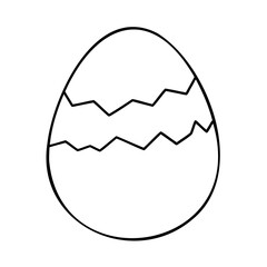 Cracked egg outline drawing simple