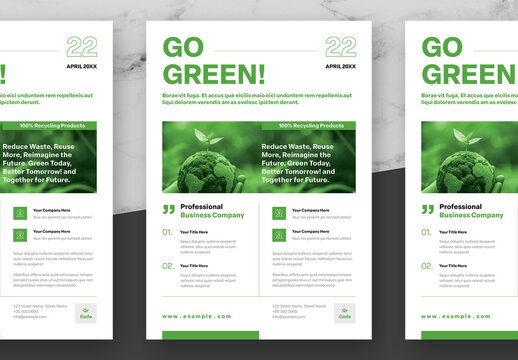 Green And Black Go Green Flyer